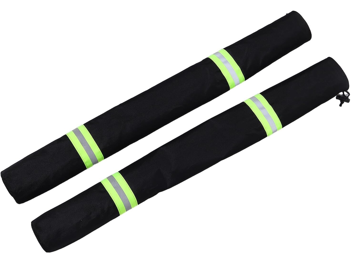 Capas Para Postes Em Tecido Oxford Preto Com Faixas Refletoras (pacote)