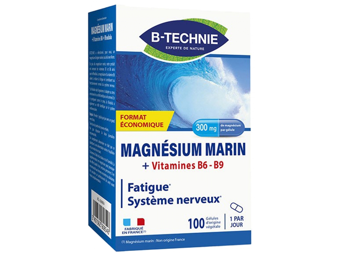 Magnésio Marinho B6 B9 100 Cápsulas BIOTECHNIE