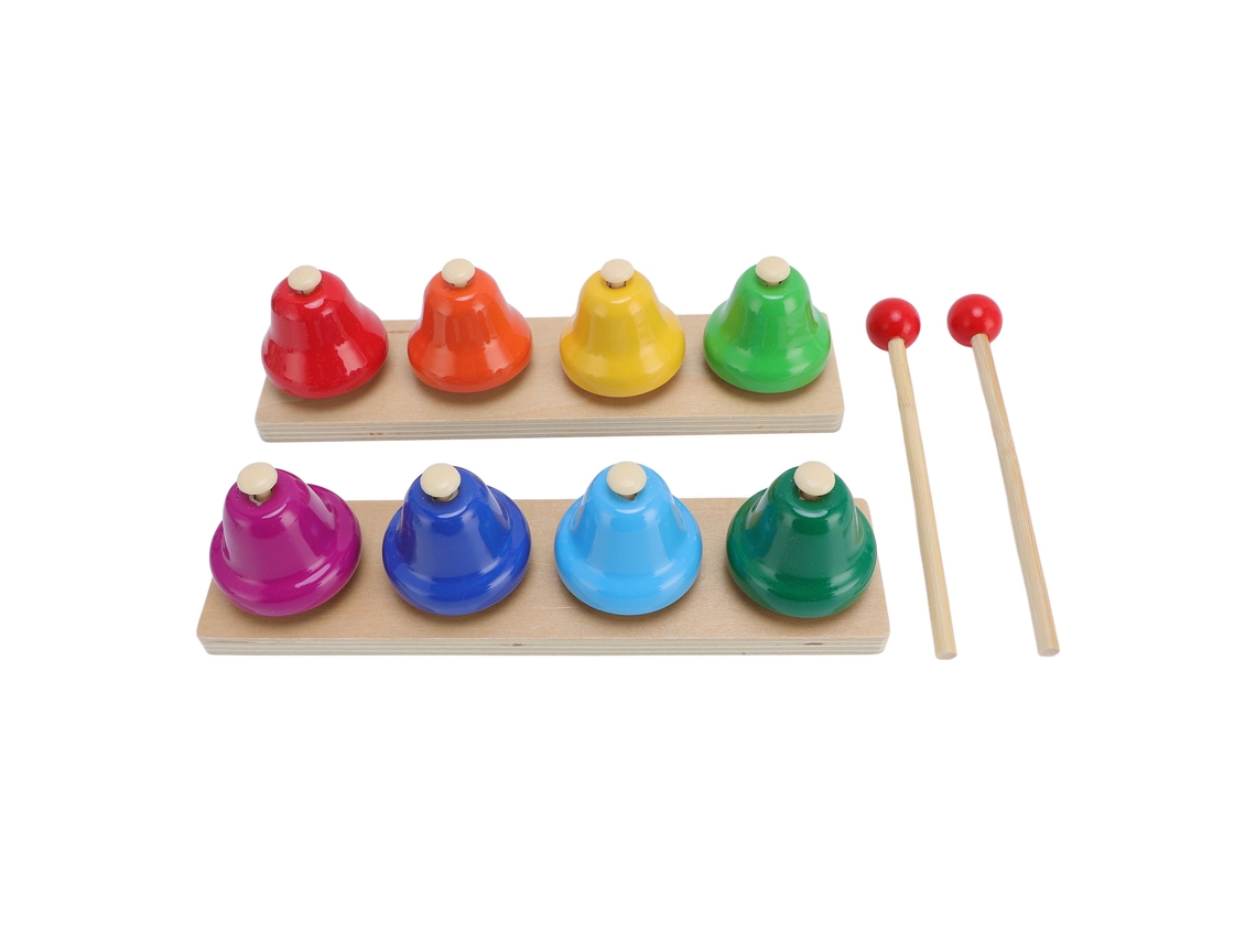 Primerox sinos de Mesa para Crianças 8 Notas Instrumento Musical Educativo com Baquetas de Madeira