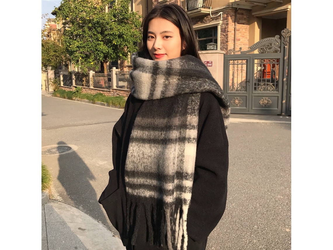 Laxiscreed Cachecol De Mohair Para Outono E Inverno, Elegante E Quente