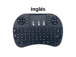 (português) Mini Teclado Sem Fio I8 2.4g Com Tela Sensível Ao Toque, Preto Clássico
