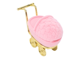 Caixa De Jóias De Carrinho De Bebê Personalizada Rosa
