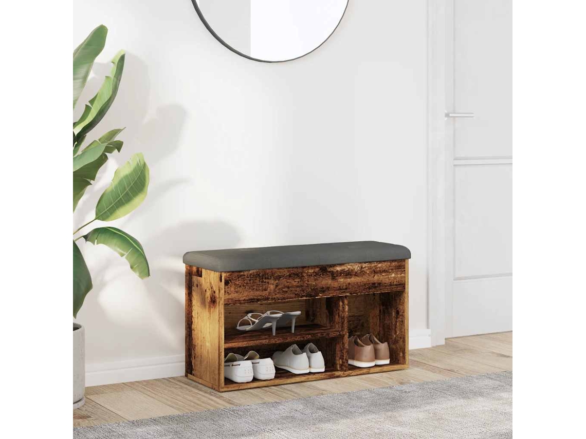 Vidaxl Banco Sapateira 82x32x45,5 Cm Derivados Madeira Madeira Velha
