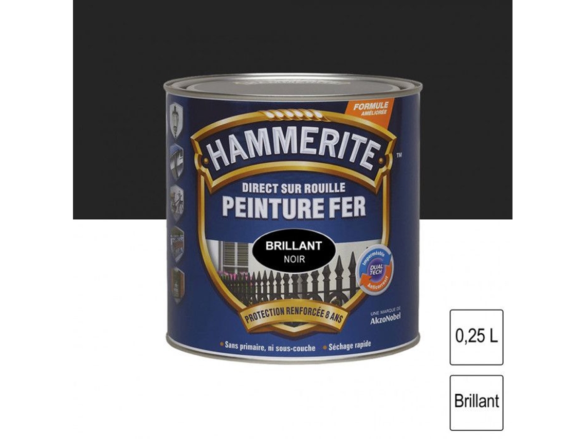 Tinta Julien Hammerite 0,25 L Preto Brilhante Gliceroftálico