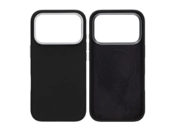 Capa De Silicone Para Celular Com Magsafe E Suporte Para Iphone 17 Pro Max - Preta