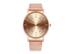 Reloj De Moda Para Parejas Con Correa De Malla Y Esfera Redonda Cuarzo