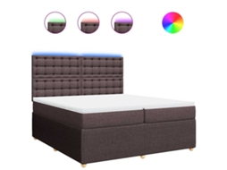 Box Spring Bed, Box Spring Beds Vidaxl Marrom Tecido (200 X 200 Cm)