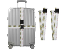 Conjunto De 2 Cintas Bagagem Com Estampa Flores Silvestres, Ideais Para Malas De Viagem, Acessórios Para Cintos