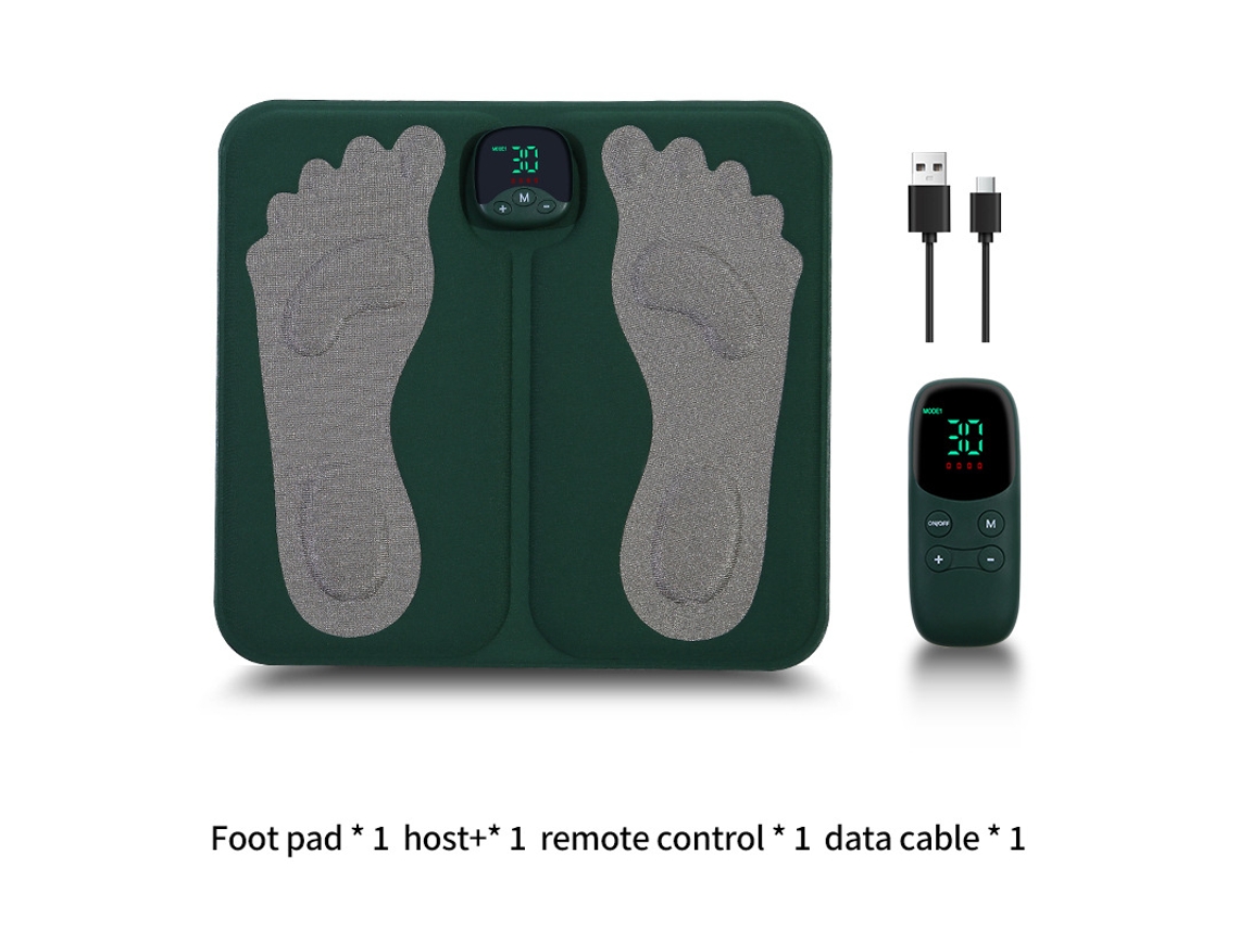 Almofada De Massagem Ems Para Pés Com Controle Remoto Acupressura E Amassamento Profundo, Recarregável E Portátil Tecido Condutor Branco Sfushos