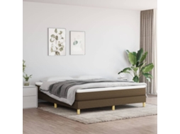 Vidaxl Estrutura De Cama Com Molas 180x200 Cm Tecido Castanho-escuro