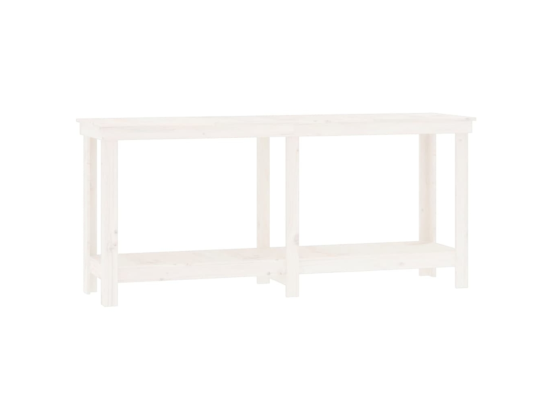 Banco de Trabalho 180x50x80 Cm Pinho Maciço Branco MAISON EXCLUSIVE