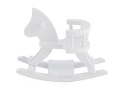 Caballo De Madera Para Casa De Muñecas Miniatura Con Silla De Rocking Y Muebles Pequeños