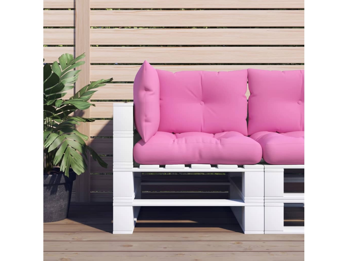 Vidaxl Almofadões P/ Móveis De Paletes 3 Pcs Tecido Oxford Rosa