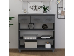 Vidaxl Mesa Consola Hamar 90x35x90 Cm Pinho Maciço Cinza-escuro