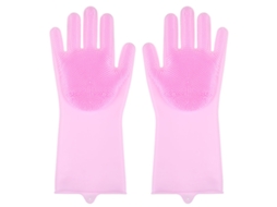 Luvas de Silicone com Cerdas para Limpeza | S/MARCA