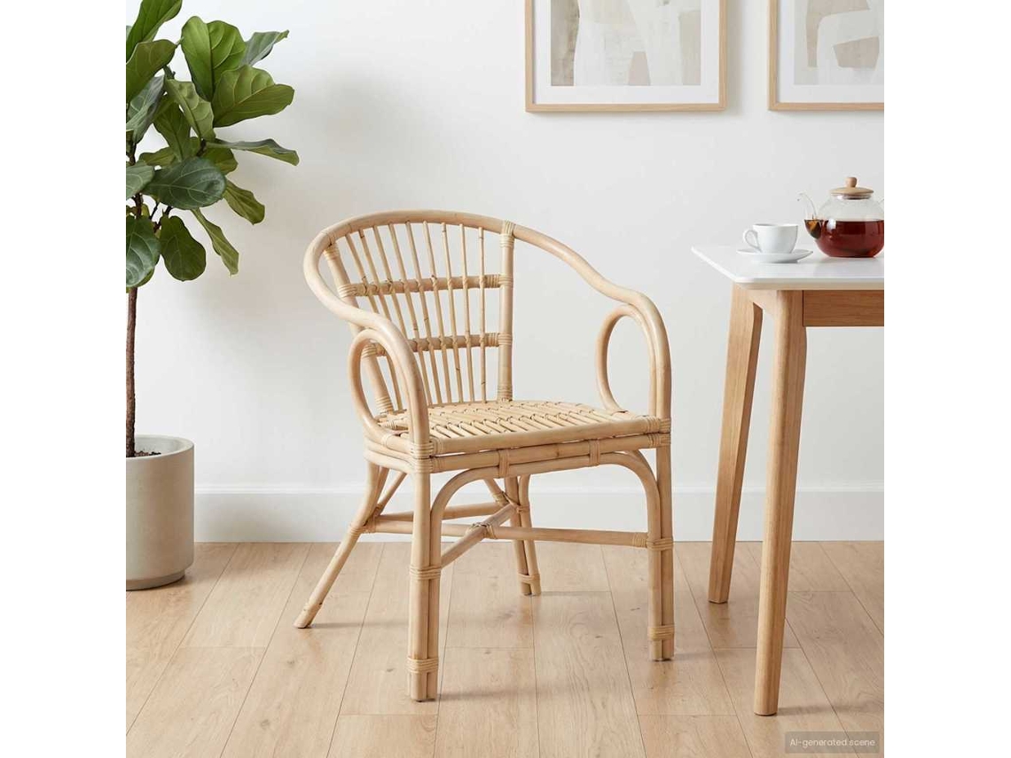 Vidaxl Cadeira Empilhável Natural 58 X 60 X 81 Cm Vime