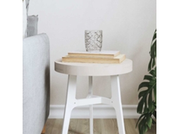 Vidaxl Tampo De Mesa Redondo Ø30x3 Cm Madeira De Pinho Maciça Branco