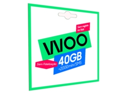 Cartão SIM Pré-Pago WOO 40GB