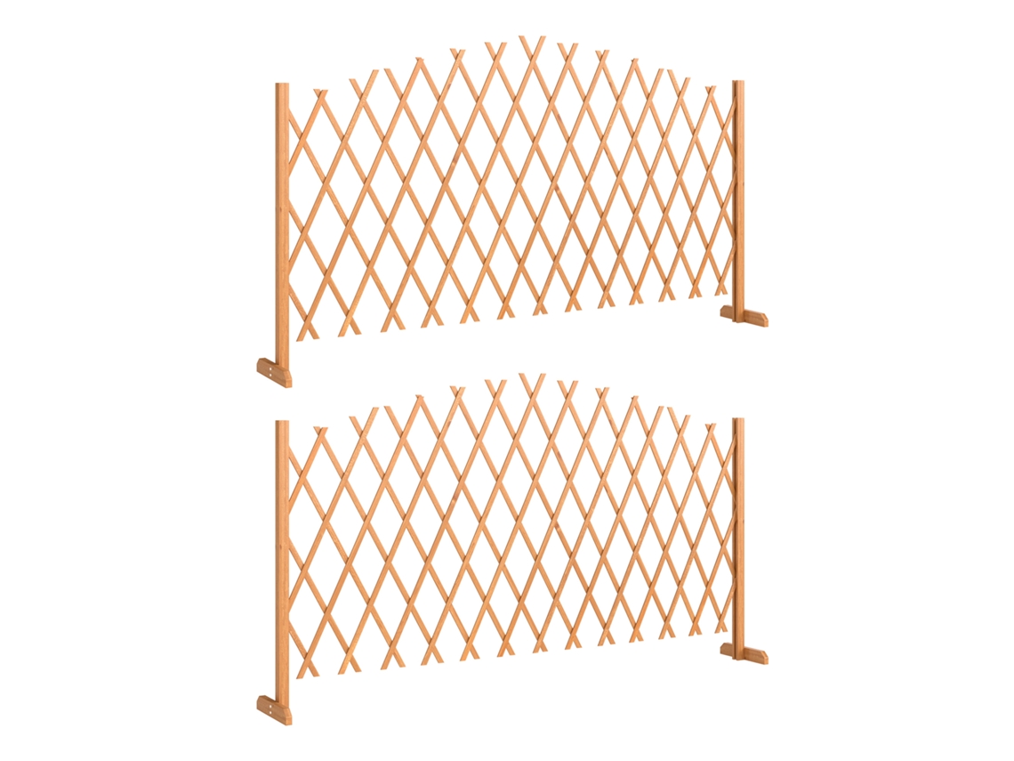 Painéis De Cerca Expansíveis, Madeira Para Jardim, 180x30x103 Cm, Marrom