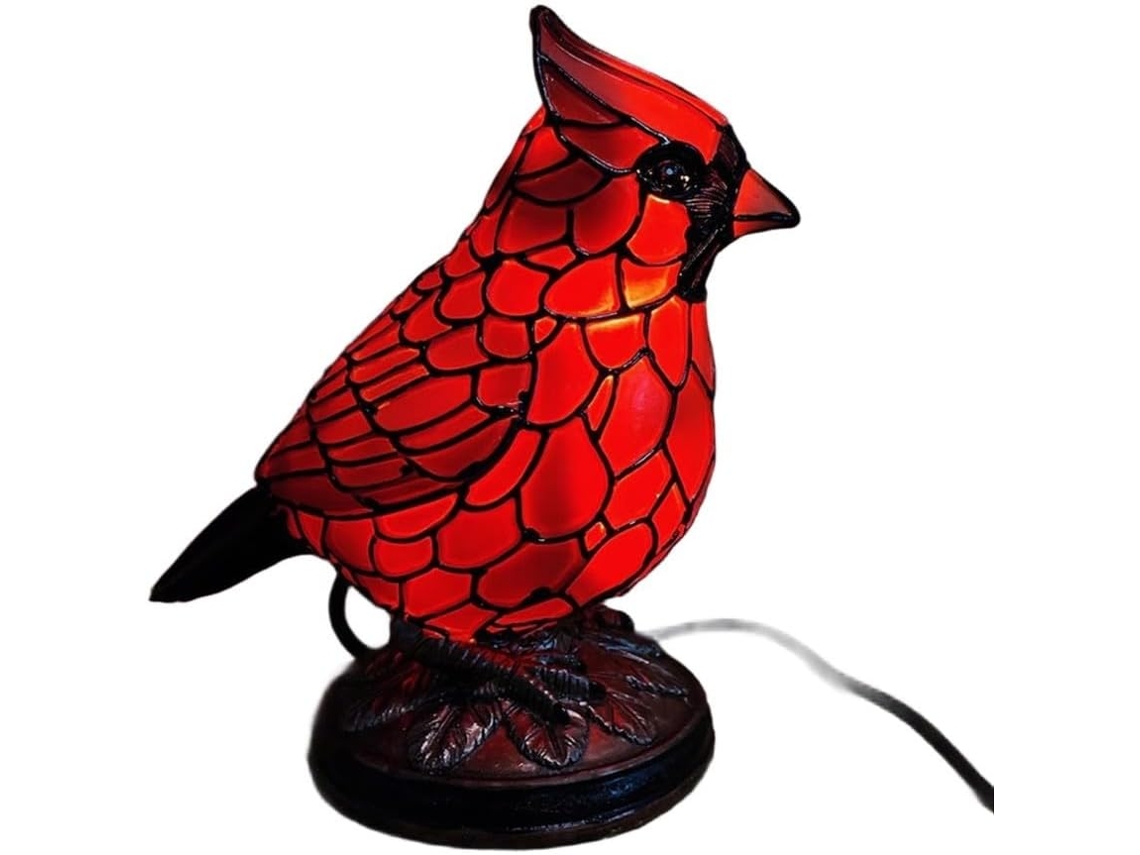 Luminária Noturna De Interior Com Tema Pássaro Vermelho E Detalhes Em