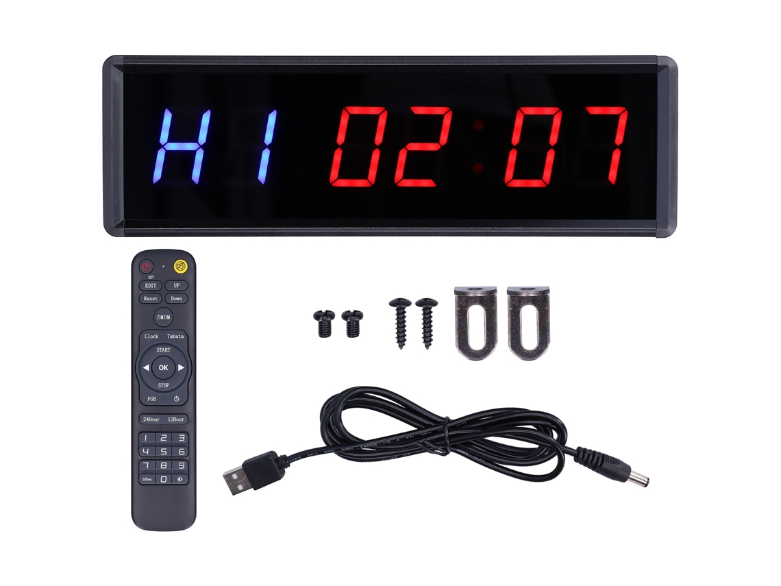 Interval Timer Led Digital S/MARCA com Controle Remoto para Academia e Escritório