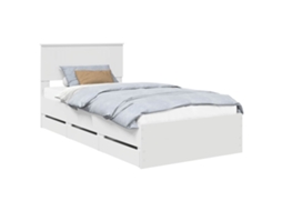 Estrutura de Cama Branco 100 X 200 cm Madeira de Engenharia