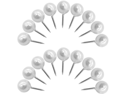 Conjunto Betooky com 100 Tachinhas Redondas, Feitas de Plástico Branco e Metal, Seguras e Duráveis para Anotações, Mesas e Outros Objetos