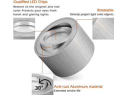 Omni conjunto de 2 Focos Led de Projeção Ajustável 5w Superfície Teto Redondo Branco 80x50mm 400lm 230v