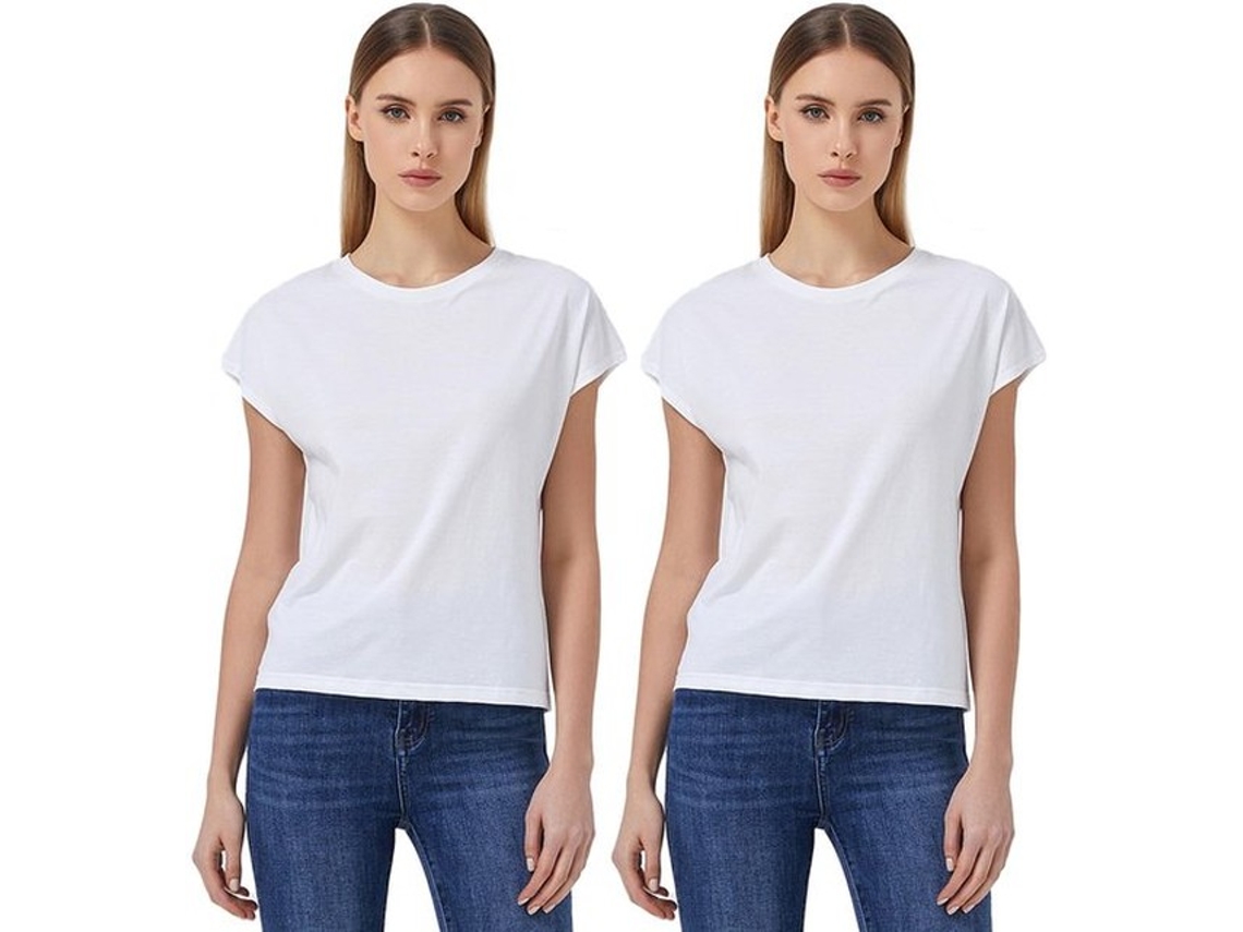 Camisola Básica - Camisola Feminina - Camisola Com Gola Redonda - Conjunto De 2 - Fio De Algodão - Confortável E Amigável Com A Pele - Top