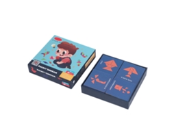 Walshlxq jogo de Quebra cabeça Geométrico de Madeira para Crianças, Brinquedo Educativo Tabuleiro de Quebra cabeça Infantil