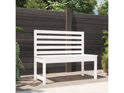 Vidaxl Banco De Jardim 109 Cm Madeira De Pinho Maciça Branco
