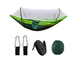 Hamaca com Mosquiteiro 210t Nylon Taffeta 260x140cm Verde Fruta