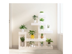 Vidaxl Suporte Para Plantas 92x25x97 Cm Pinho Maciço Branco