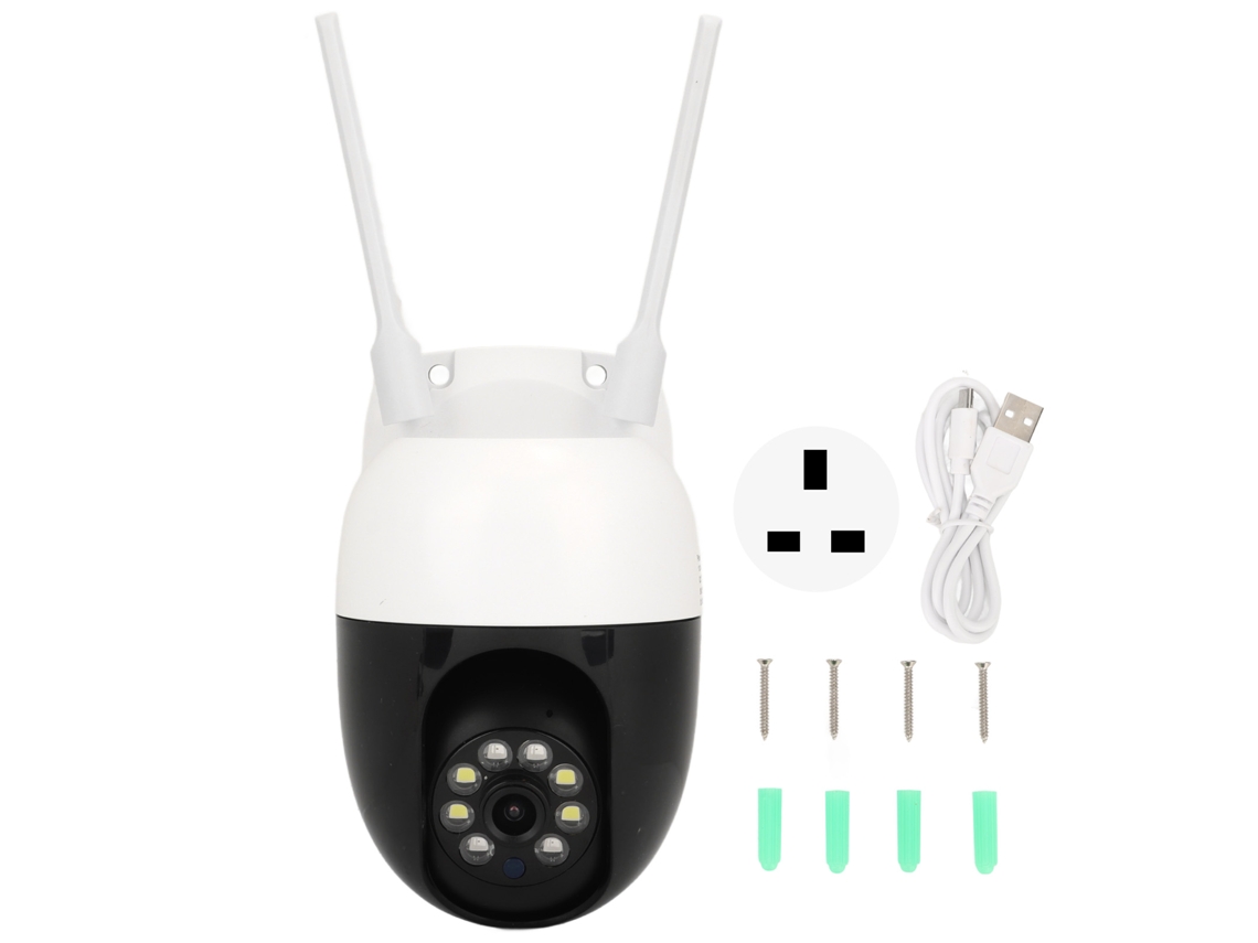 Câmera Sem Fio 1080p YURU com Visão Noturna, Sensor de Movimento, Áudio Bidirecional, Plugue UK