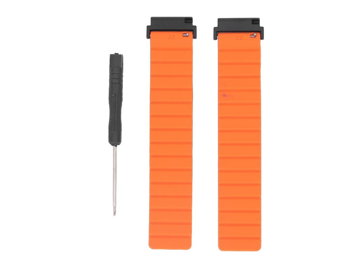Cinto De Relógio Silicone Magnético Ajustável Preto Laranja