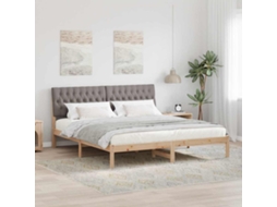 Vidaxl Estrutura De Cama Com Cabeceira Estofada Castanho 180 X 200 Cm