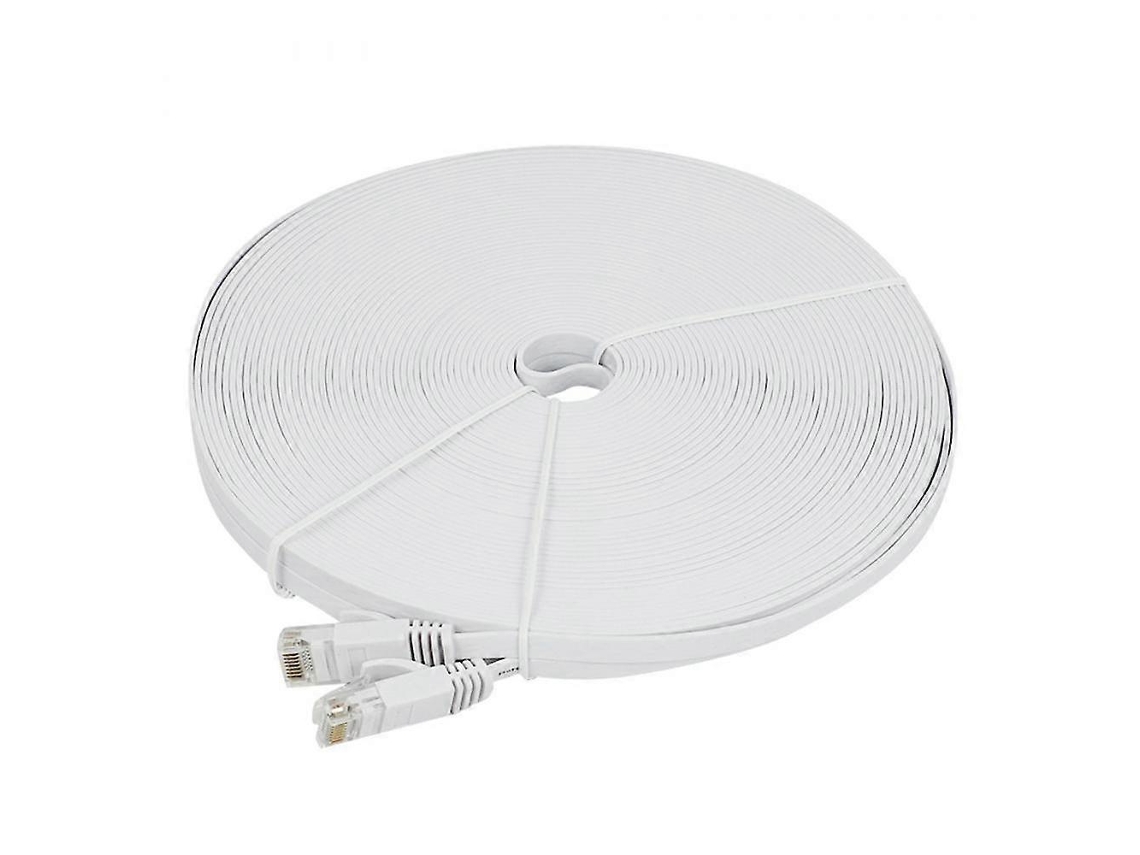 Cabo Ethernet 6 De 100 Pés Plano, Fino, Longo, Para Rede De Internet Lan, Cat6 De Alta Velocidade Com Tvo Slowmoose (30 Metros)