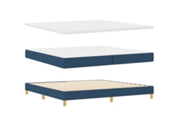 Conjunto 1 Cama Box Vidaxl Azul Tecido (200 X 200 Cm)