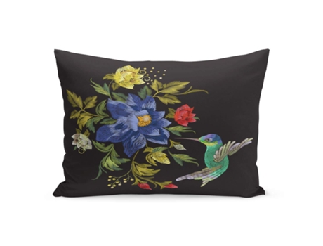 Fronha de Almofada ECZJNT Bordada com Flores de Beija-flor (50x75 cm)