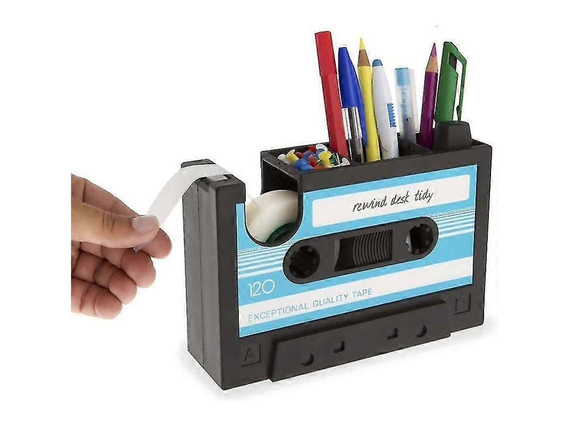 Dispensador de Fita Adesiva Retrô Acessório de Mesa Personalizável com Suporte de Fita Dupla Face GOKOCO