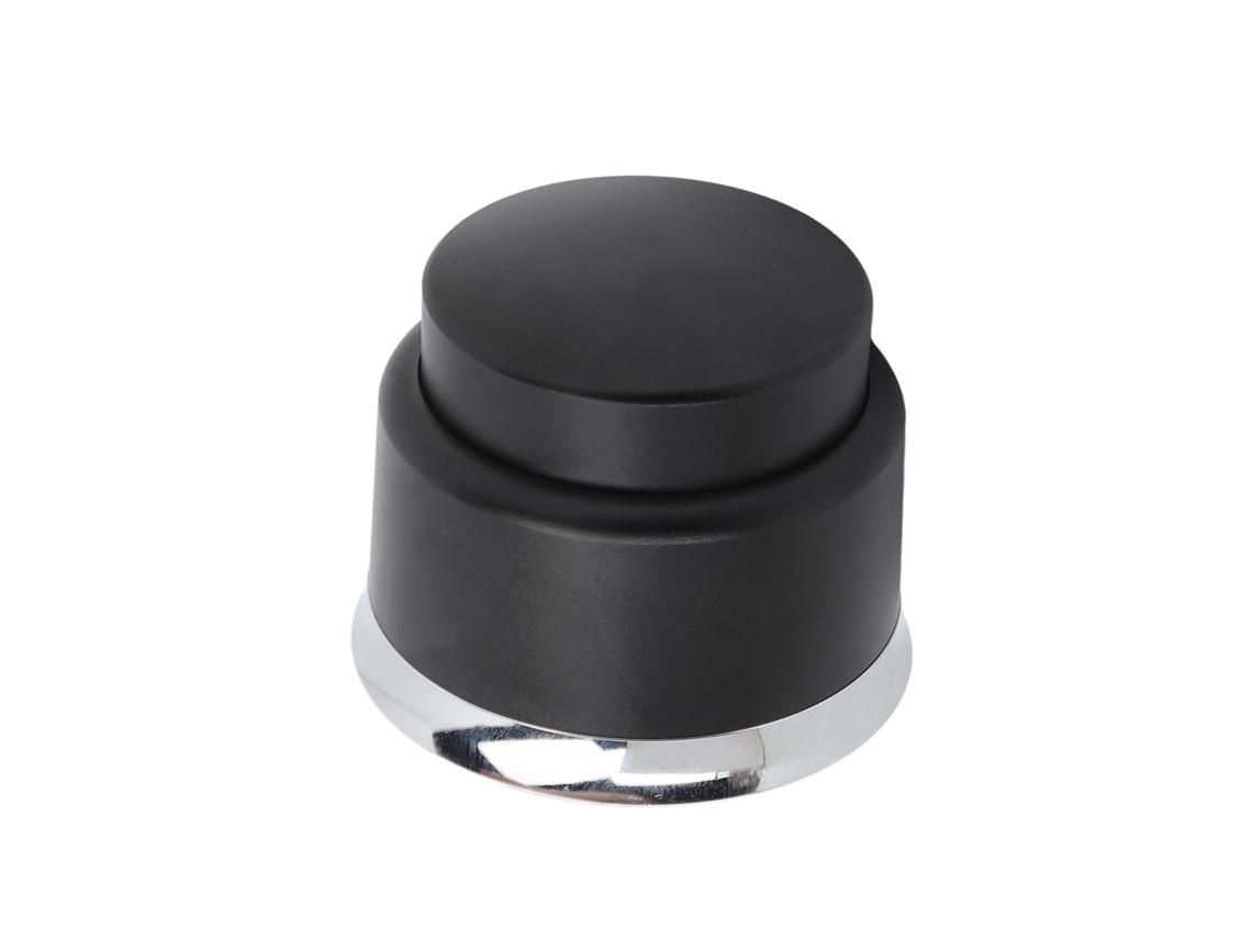 Prensa De Café Em Aço Inoxidável, 53 Mm, Fundo Plano, Dupla Função, Distribuidor, Nivelador, Pó, Preta.