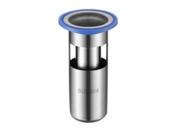 Ralo de Piso AQUAFORGE, quadrado, inox, 10x10 cm, cinza