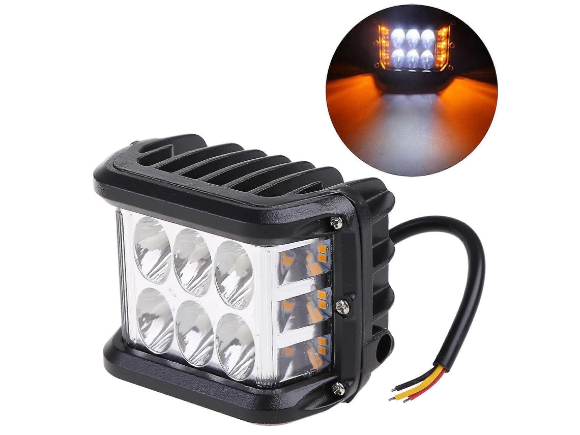 Barra De Luz De Trabalho Led De 4 Polegadas, Cubo De Luz Lateral Com Modo Branco E Âmbar Piscante Para Suv E Carro