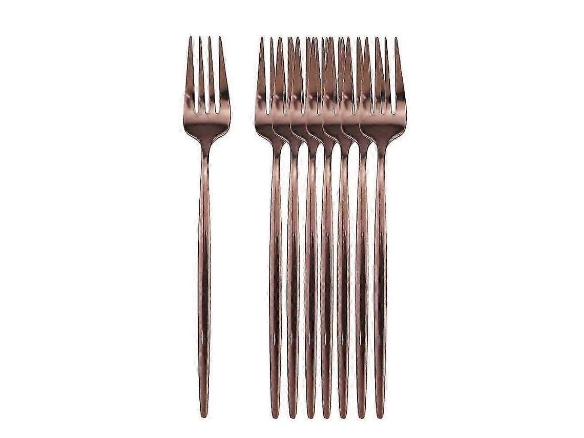 Conjunto De 8 Garfos De Jantar Em Aço Inoxidável