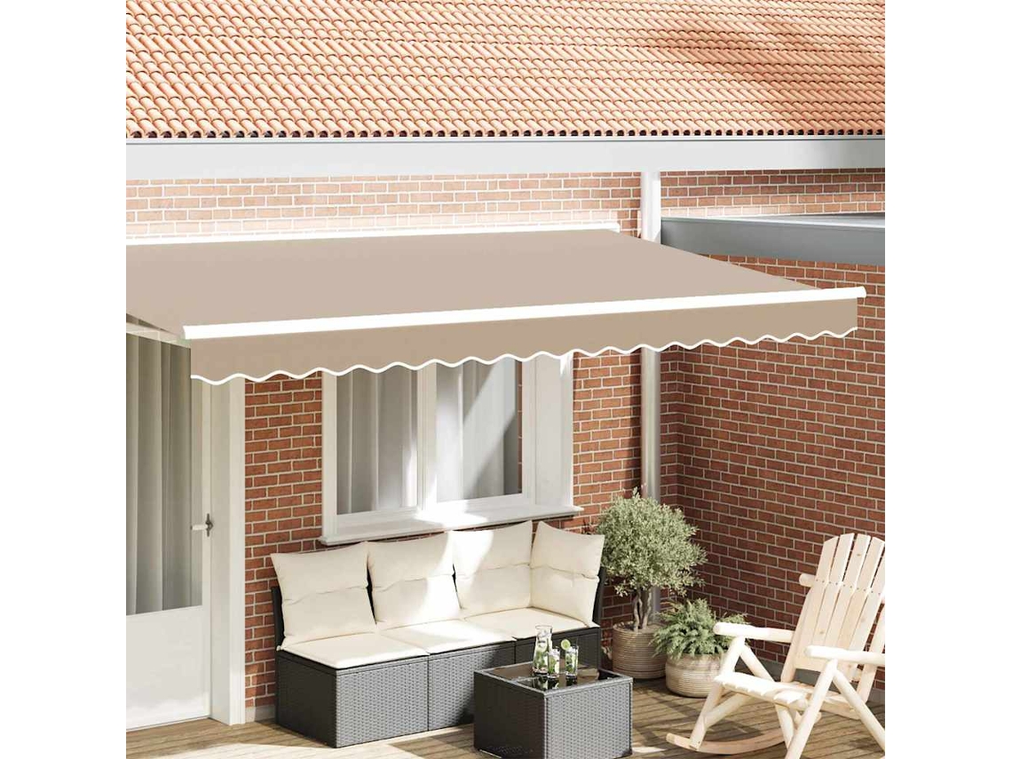 Vidaxl Substituição De Valance De Toldo Bege 4 M Poliéster