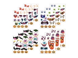 12 Folhas de Adesivos de Halloween ALLINLESS