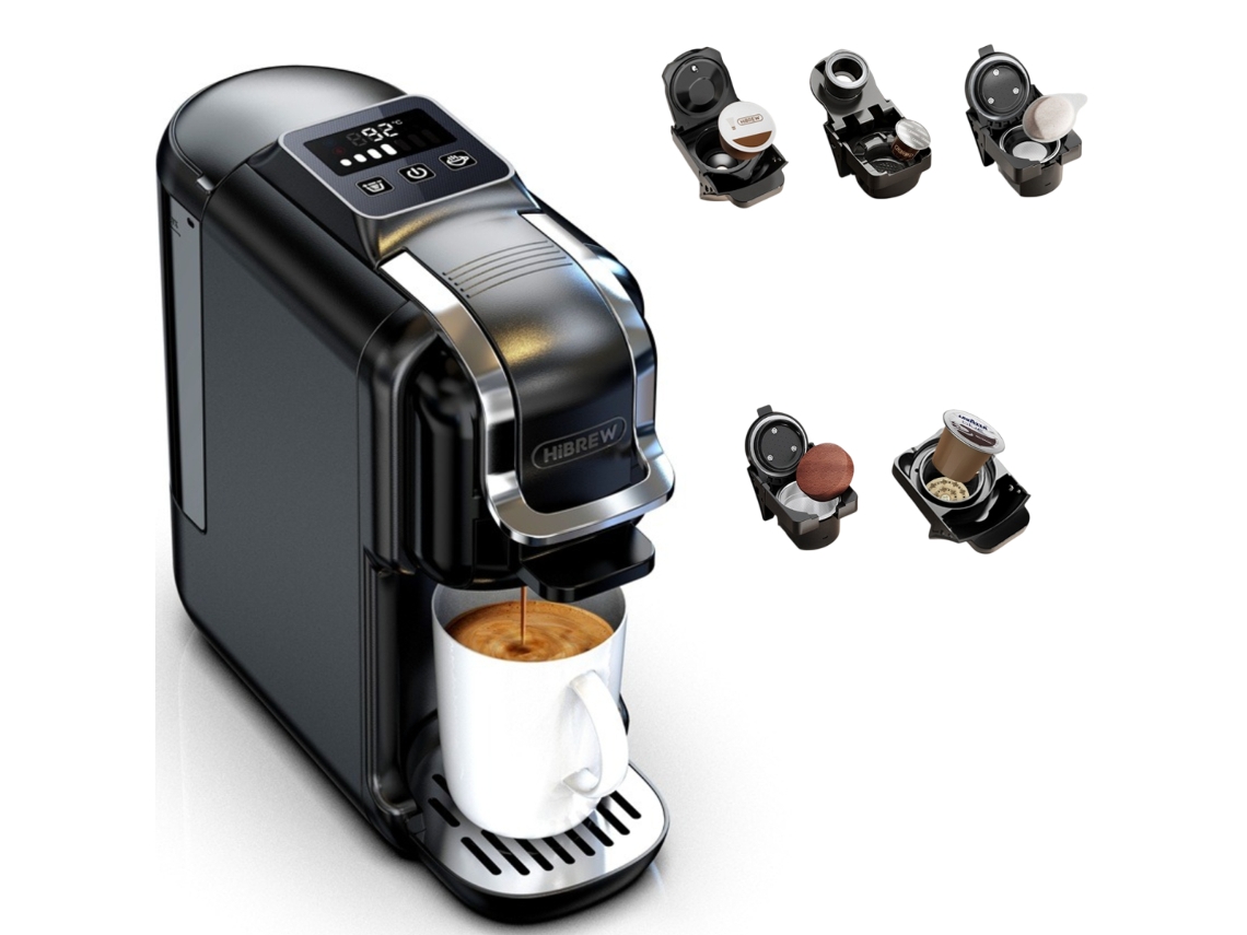 H2c 20 Bar Máquina De Café Expresso Monodose 5 Em 1 ,para Nespresso Original/dolce Gusto/lavazza Mio/lor/café Em Pó E Envelopes De Pó,preto Hibrew
