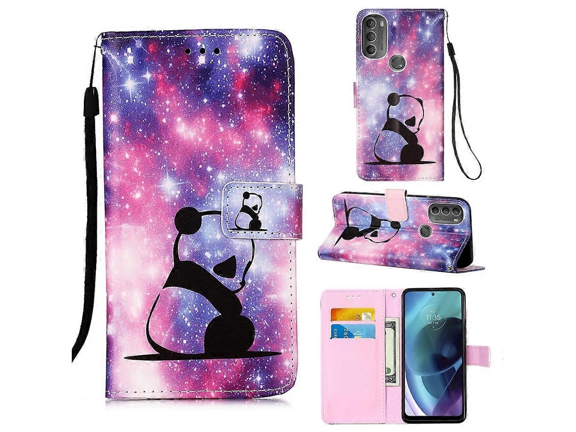 Capa De Celular Em Couro Liso Com Desenho Colorido Para Motorola Moto G31/g41