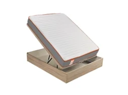 Pack WHAT THE SLEEP Sommier Natural + Colchão Espuma Rap (140 x 190 - 54 Cm de Altura)