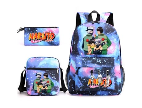 Naruto Mochila KOHREE Estudante Conjunto de Três Peças